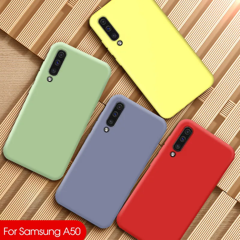 

Solid Candy Color Silicone Case For Samsung Galaxy A30 A40 A50 M40 A60 A70 A20 Cute Phone Back Cover S10 Plus S10e Coque Fundas