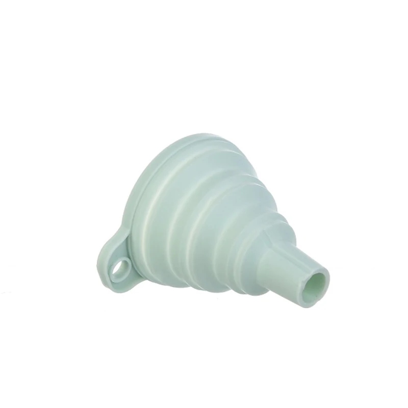 Nordic green 1pcs Foldable Funnel Silicone Portable Funnels Household Liquid Oil Dispensing Tools Kitchen Mini Funnel Cooking Tools Acces - Цвет: Nordic green