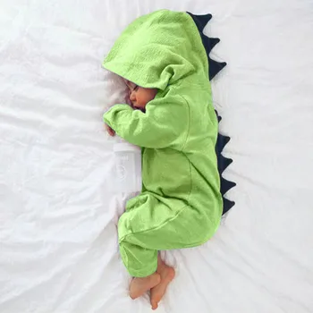 

Unisex baby clothes Newborn Infant Baby Boy Girl Dinosaur Hooded Romper Jumpsuit Outfits Clothes cartoon baby clothes newborn