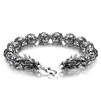 

European hot sale brand jewelry S925 Silver Color Dragon Bracelet Jewelry For Women Thai Silver Dragon Bangle for men/boys