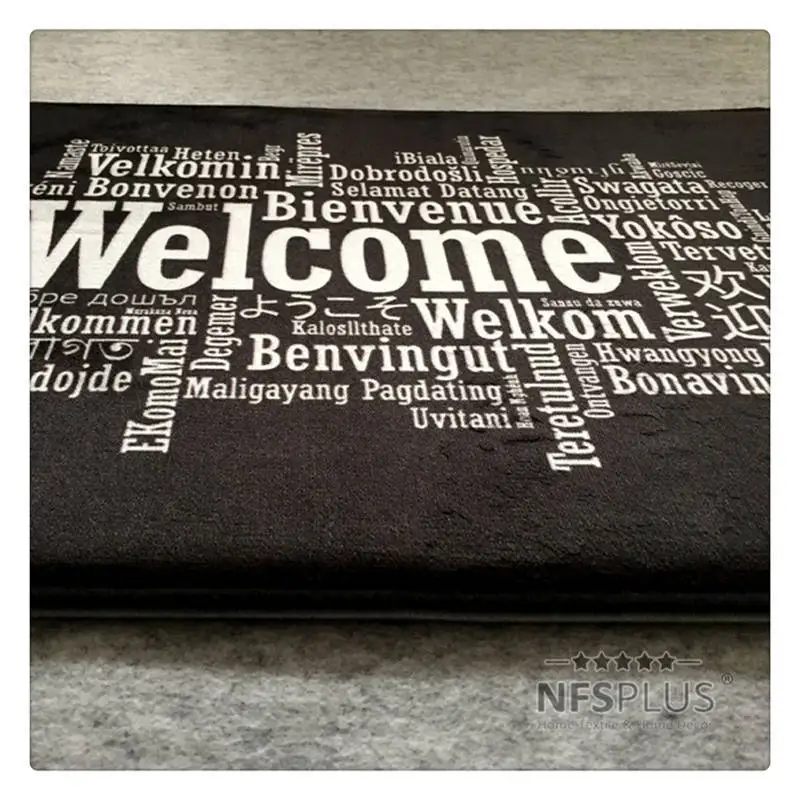 Black Hallway Doormat Home Decorative Door Mat Carpet Indoor Flannel Fabric PVC Dotted Anti-Slip Floor Mats Rugs Welcome Mat