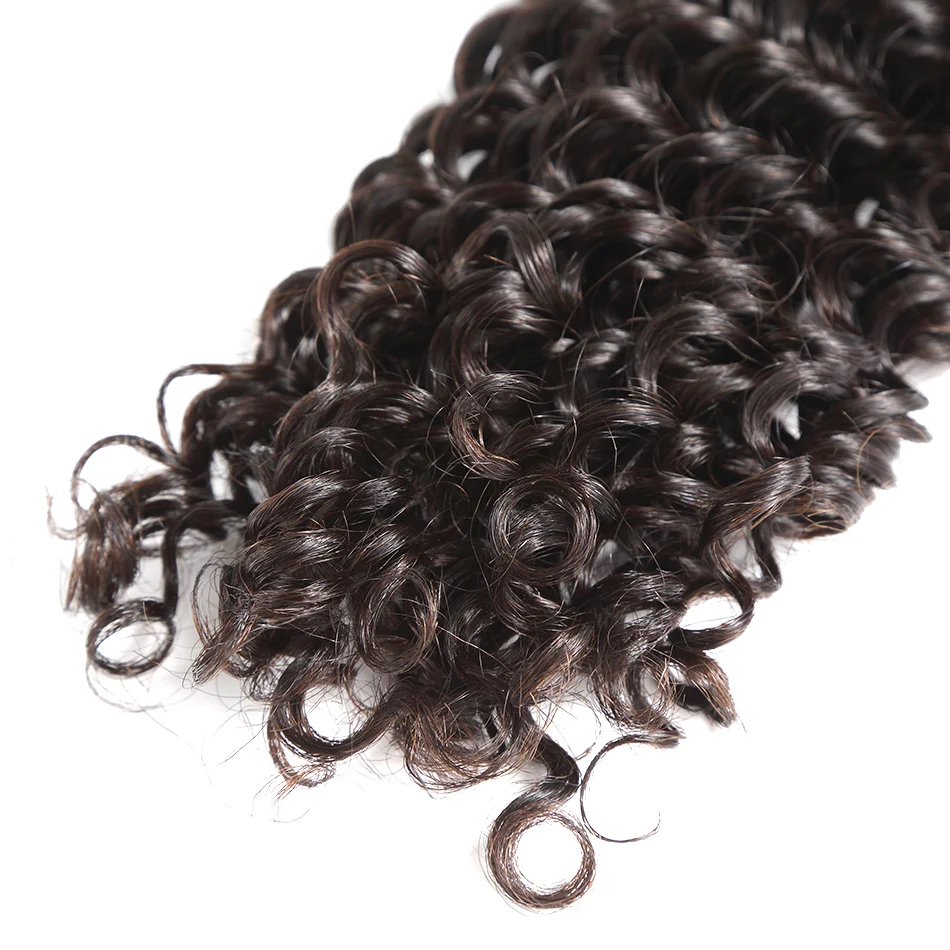 Pacotes com Fechamento Onda de Água Mishell Polegadas Onda Profunda Brasileiro Encaracolado 100% Cabelo Humano 3 4 Pacotes Tecer Rendas Frontal 28 30 40 9 Cheap Pacotes com 34 com fecho