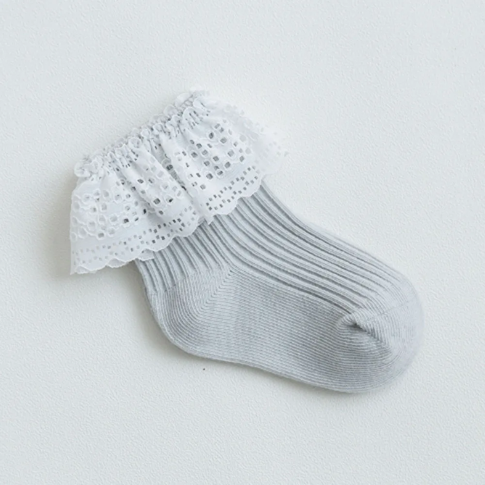 Emmaaby/мягкие хлопковые короткие носки для маленьких девочек кружевные короткие носки-пачки с оборками