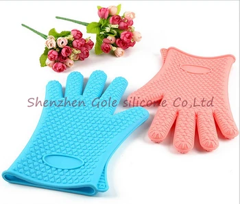 

Free Shipping 100pcs/lot Heat Resistant Silicone Glove Cooking Baking BBQ Oven Pot Holder Mitt Kitchen