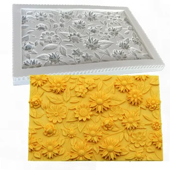

Daisy Plum Flower Mold Silicone Texture Mat Fondant Cake Decoration Mold Chocolate Mold Baking Tools Silicon Mould