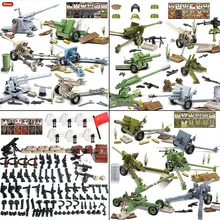 Nuevo WW2 soldados de la serie militar pequeños bloques de construcción de ladrillo Mini figuras del ejército ruso soviético británico de EE. UU. Juguete MOC de ladrillo regalo para niños(China)