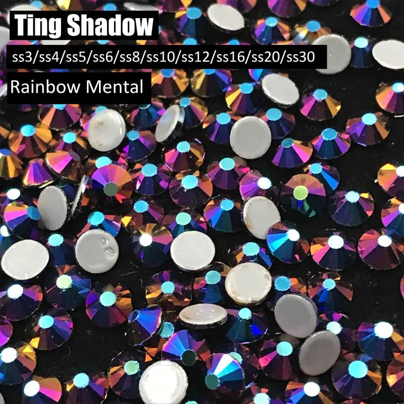 Rainbow Mental Aurum Лабрадор гематит розовое золото Flatback горячей фиксации стеклянные кристаллы, стразы для гимнастики одежды обувь украшения для ногтей - Цвет: Rainbow Mental
