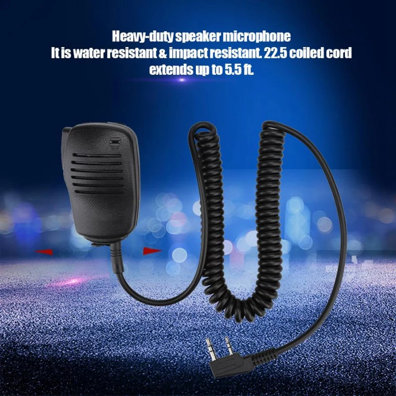 Горячая 2 Pin Ptt тяжелый динамик микрофон водонепроницаемый для Kenwood Puxing WOUXUN Tyt HYT Baofeng Uv5R 888S радио