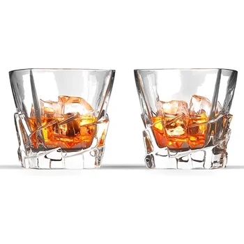 

Set of 2-320 ml Iceberg Whiskey Glass Pair Dishwasher Safe, Unique Gift, Great for Scotch or Whiskey