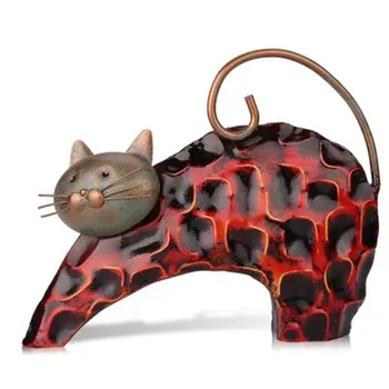 

Abstract Lazy Cat Figurine Animal Art Sculpture Metal Art&Craft Home Decoration Accessories For Living Room A653