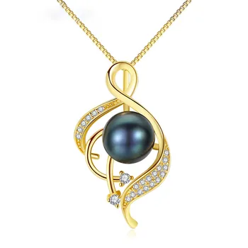 

Natural Freshwater Pearl Necklace Girl Simple Silver 925 Jewelry Fashion Geometric Golden Chain Pendant Luxury Friend Gift