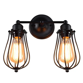 

Retro Industrial Simplicity Antique Wall Lamp with Metal Grapefruit shade - Black