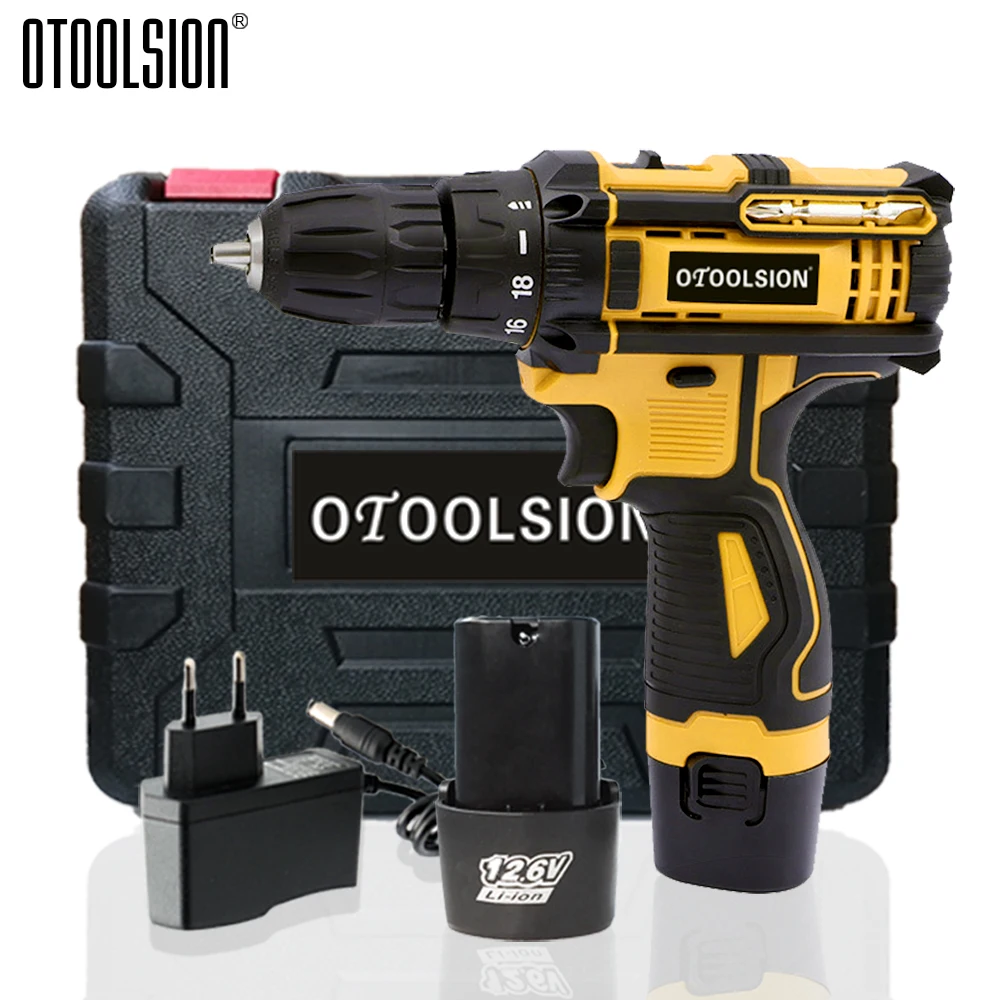 

12.6V Dual Speed Cordless Drill 1500mAh Electric Drill Rechargeable Lithium Battery Driver Power Tools 3/8 Inch Chuck Household