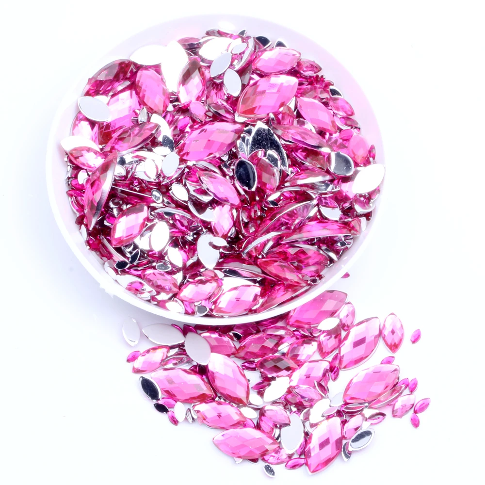 04 Pink Маркиза 5x10 мм 5000 шт нормальные Цвета граненные акриловые стразы нейл-арта украшения - Цвет: 04 Pink