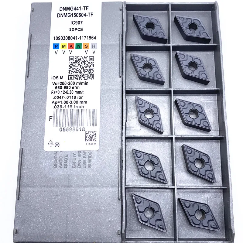 10pcs DNMG150604-TF IC907 CNC Carbide Inserts 