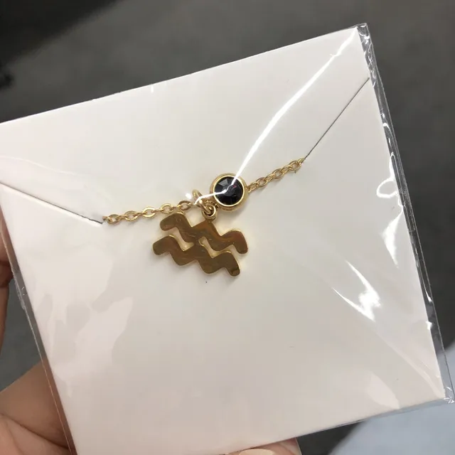 Elegant Trendy Shiny Crystal Star Zodiac Sign Taurus Capricorn Scorpio Twelve 12 Constellation Pendant Necklaces Women Female Aquarius