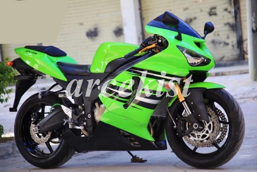 ABS пластик Полный обтекатели комплект подходит для Kawasaki ZX6R 2005 2006 ZX-6R 05 06 ниндзя 636 Кузов Набор холодный черный зеленый