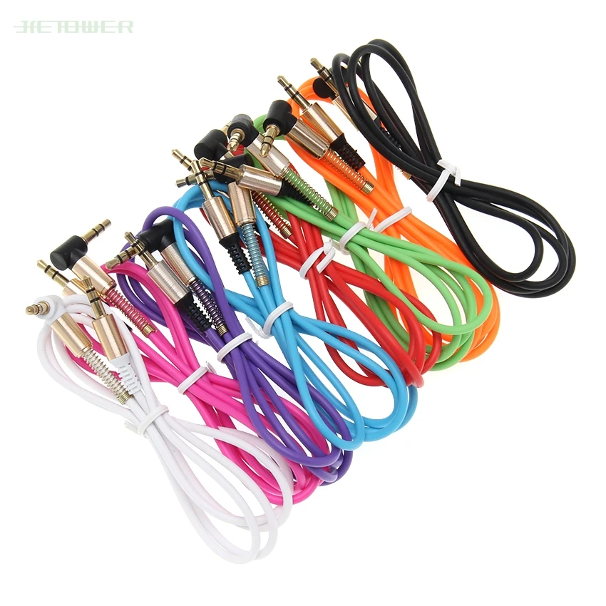 Good quality 3 5mm Connector Audio Cable For iPhone Car Headphone Speaker Wire Line Aux Cord Bend to Straight Line 100pcs lot