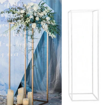 

Geometric Centerpiece Vases Column Stand Decoration Detachable Floor Party Wedding Iron Art Rustproof Flower Rack Holder
