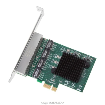 

PCIe PCI Express 10/100/1000M to 4 Port 4x Gigabit Card Ethernet Network Adapter O22 20 Dropship