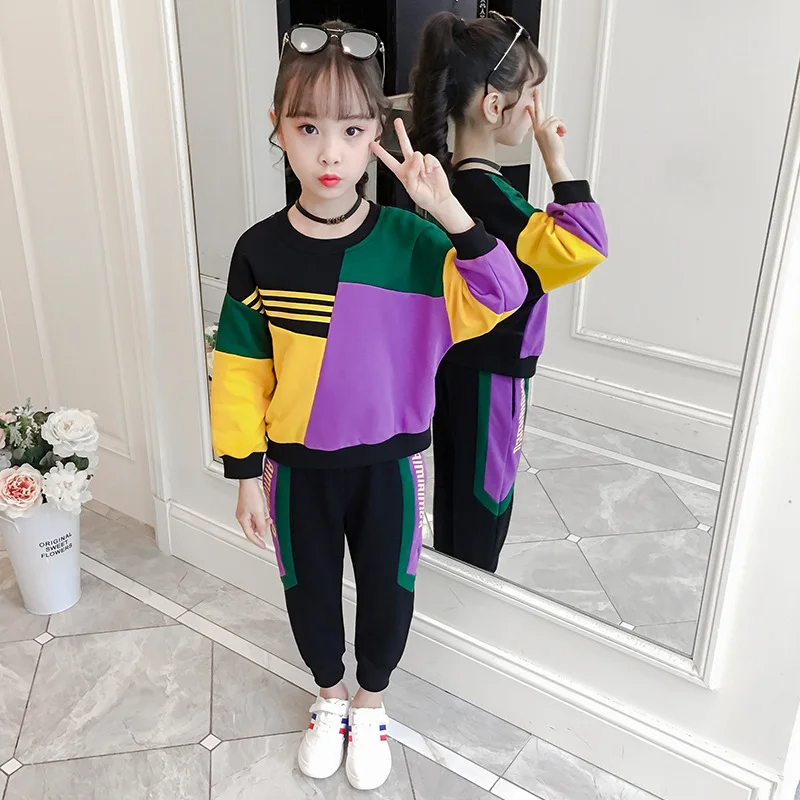 

Girl'S Suit 2020 Spring Clothing New Style Large Childrenswear chao yang Gas Jeans Little Girl Spring And Autumn Two-Piece Set