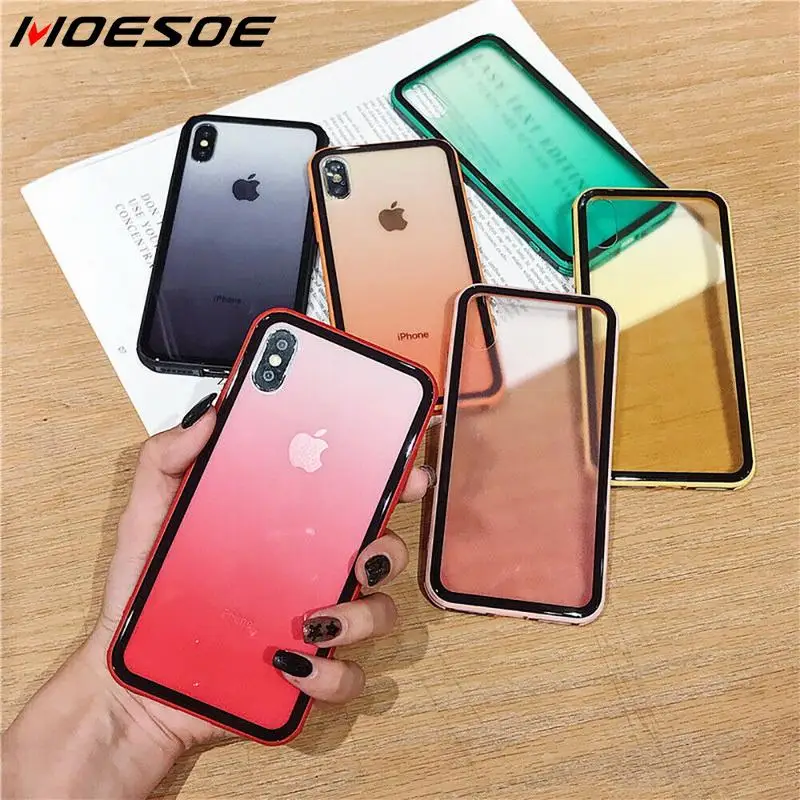 

Luxury Transparent Gradient Phone Case For iPhone 11 Pro 8 7 6 6s Plus X XR XSMax Soft Candy Color Clear Back Cover Funda Capa
