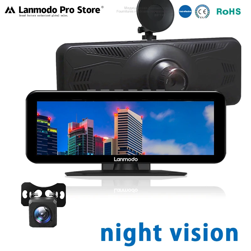 

LANMODO Vast Pro Dash Cam Front and Rear, Full Color Super Night Vision up to 984ft, Dual 1080P Car Driving Recorder, WDR/HDR, S