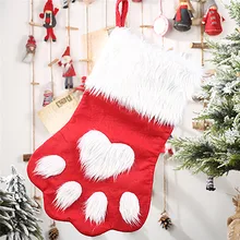 Рождественские носки рождественские Украшения Красные Серые Носки для питомцев детская Подарочная сумка Висячие для детей#0g15