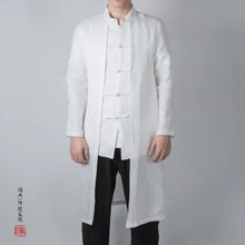 MIXCUBIC Осень корейский стиль жаккардовая ветровка для мужчин длинная секция Повседневная Свободная жаккардовая льняная ветровка для мужчин, M-4XL