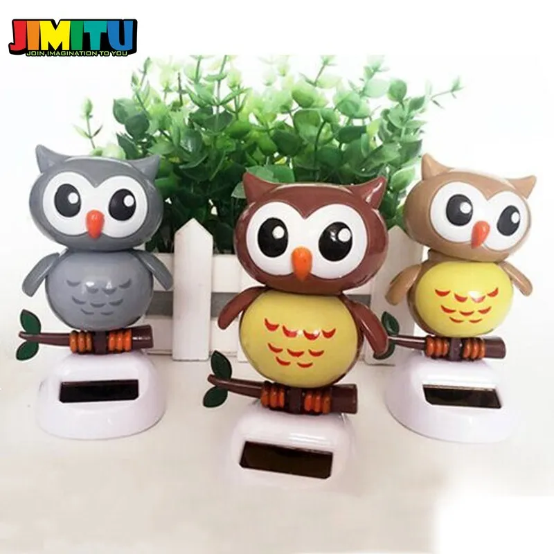 JIMITU Solar Powered Owl Dancing Flip Flap Swinging Shook His Head For