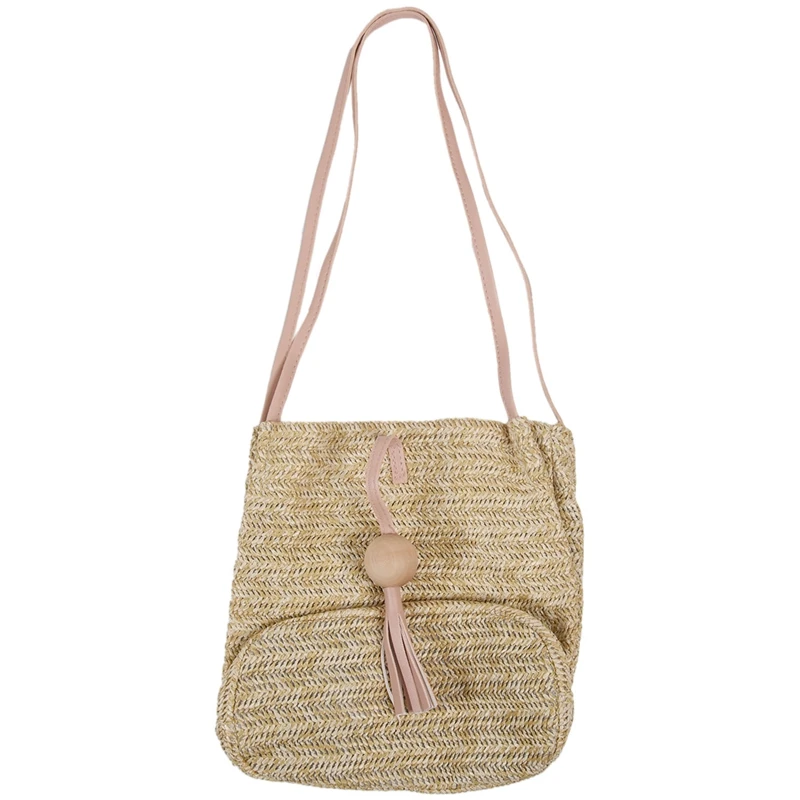 Bali Vintage Handmade Crossbody Leather Bag Round Straw Beach Girls Circle Rattan bag Small Bohemian Shoulder | Дом и сад