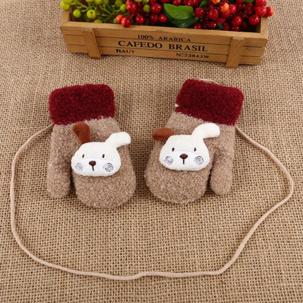 Детские перчатки из кролика с героями мультфильмов для малышей; Милые Утепленные зимние теплые перчатки с героями мультфильмов для девочек и мальчиков; варежки; рождественские подарки для детей