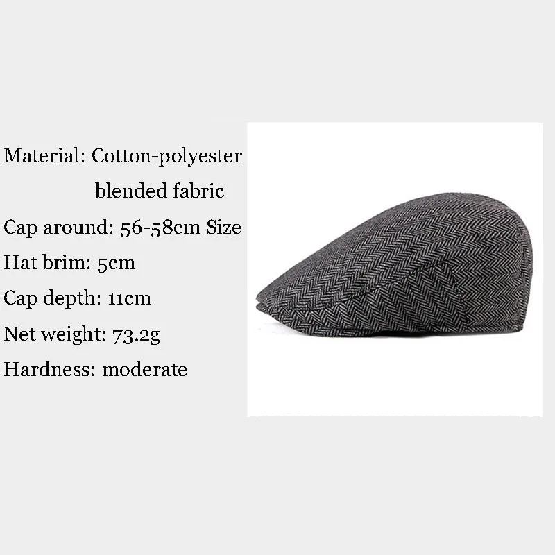 New Spring Autumn Men Cotton Peaked Cap Fashion Trend Simple Striped Beret British Retro Style Casual Keep Warm Painter Hat D11 6
