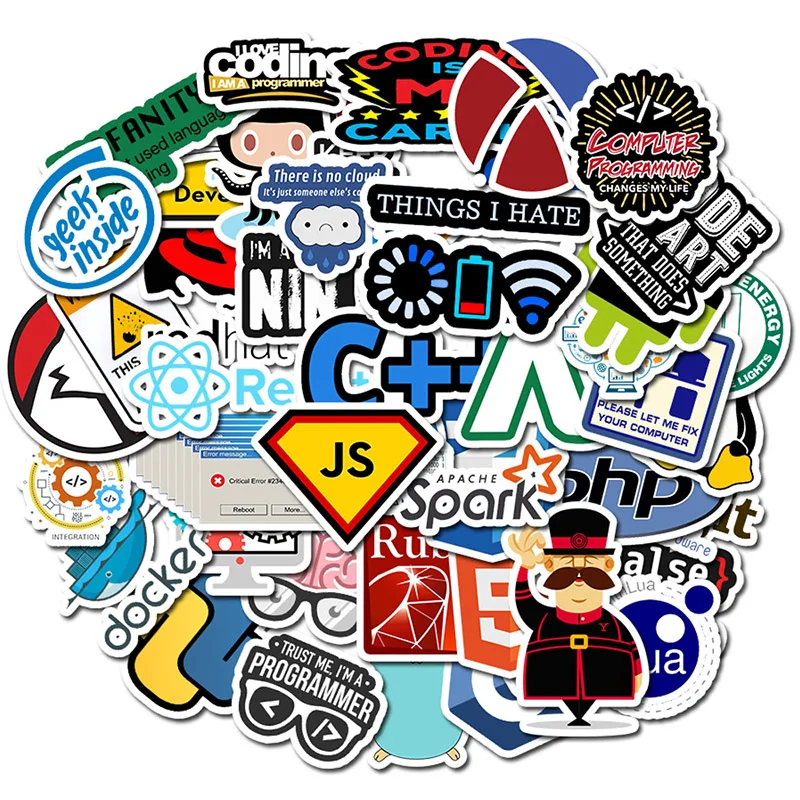 50Pcs New Programming Stickers Pack For On The Laptop Fridge Phone Skateboard Travel Suitcase Waterproof Sticker 6 50Pcs New Programming Stickers Pack For On The Laptop Fridge Phone Skateboard Travel Suitcase Waterproof Sticker 6