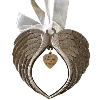

2020 40cm Christmas Pendant Christmas Angel Wing Drop Ornaments A Piece of My Heart Is In Heaven HFing