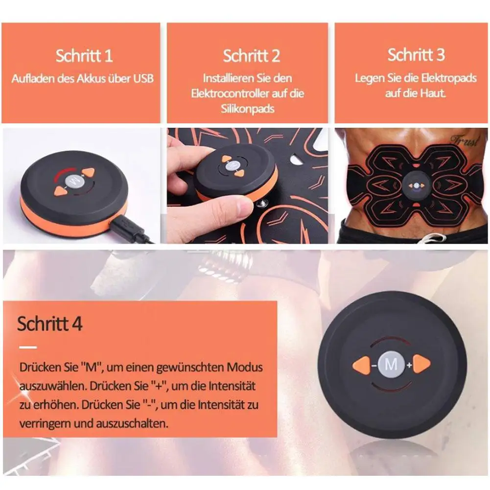 Muscle Stimulator Abdominal Musculaire Electrostimulation Electro Stimulateur ABS EMS Home Gym Belly Arm Leg Massage USB Charged