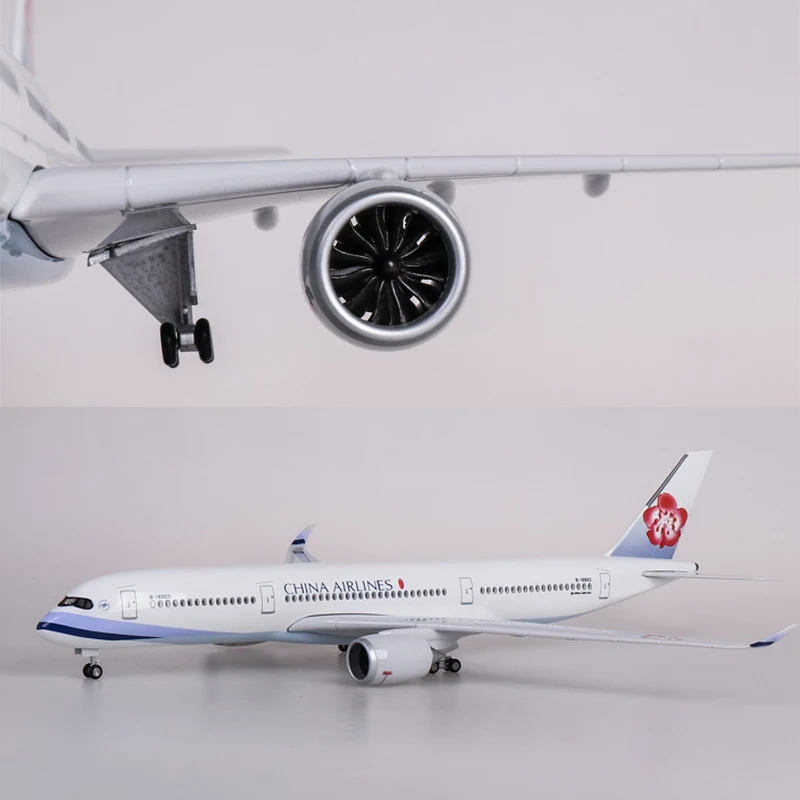 47 см 1/142 масштаб самолет Airbus A350 Тайвань Китай авиакомпания Модель W светильник шасси литья под давлением пластиковая Смола самолет коллекция