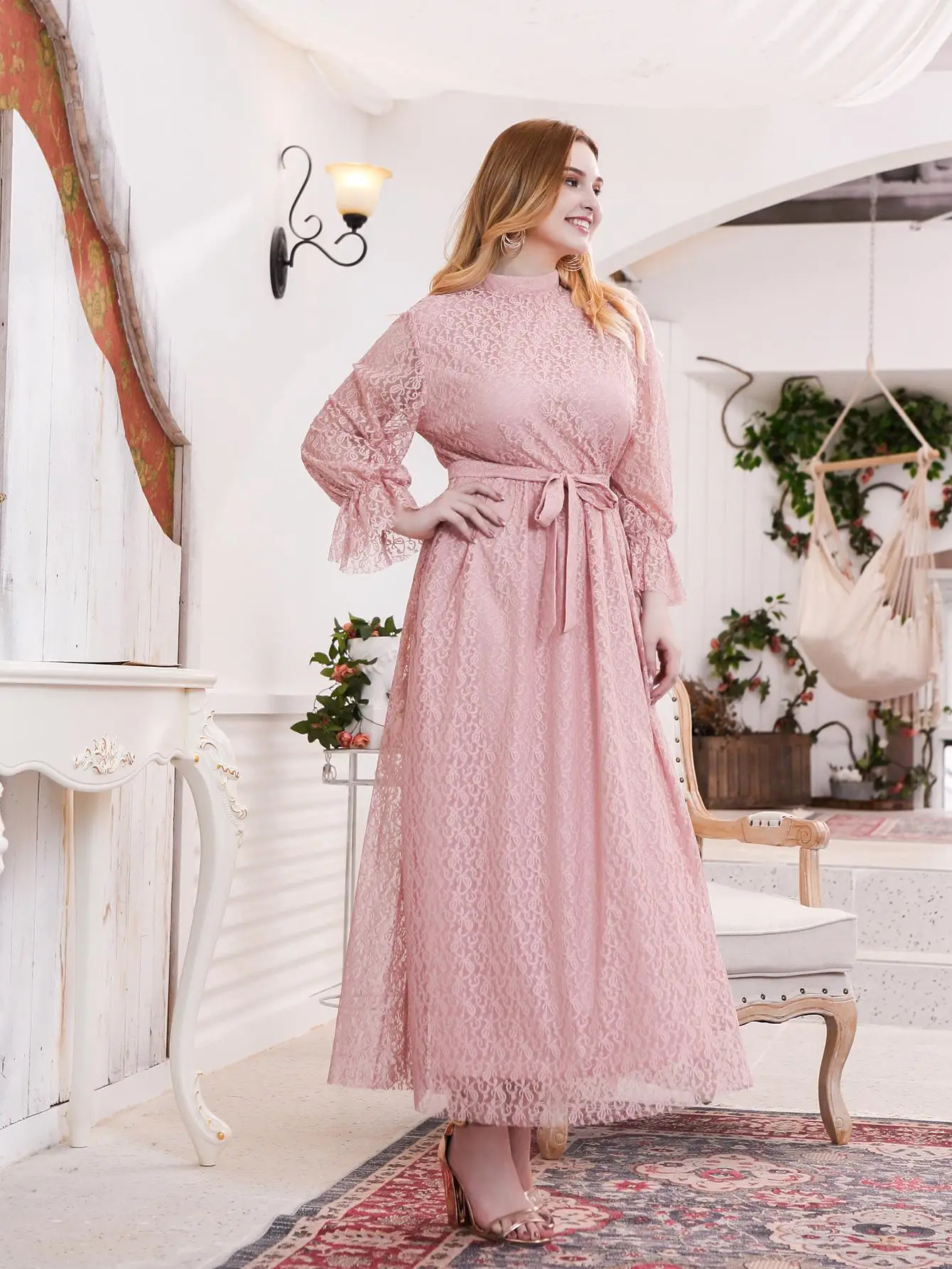 4XL большой размер элегантное кружевное платье вечернее платье большого размера женское платье размера плюс длинное платье макси зимнее платье с длинным рукавом vestidos