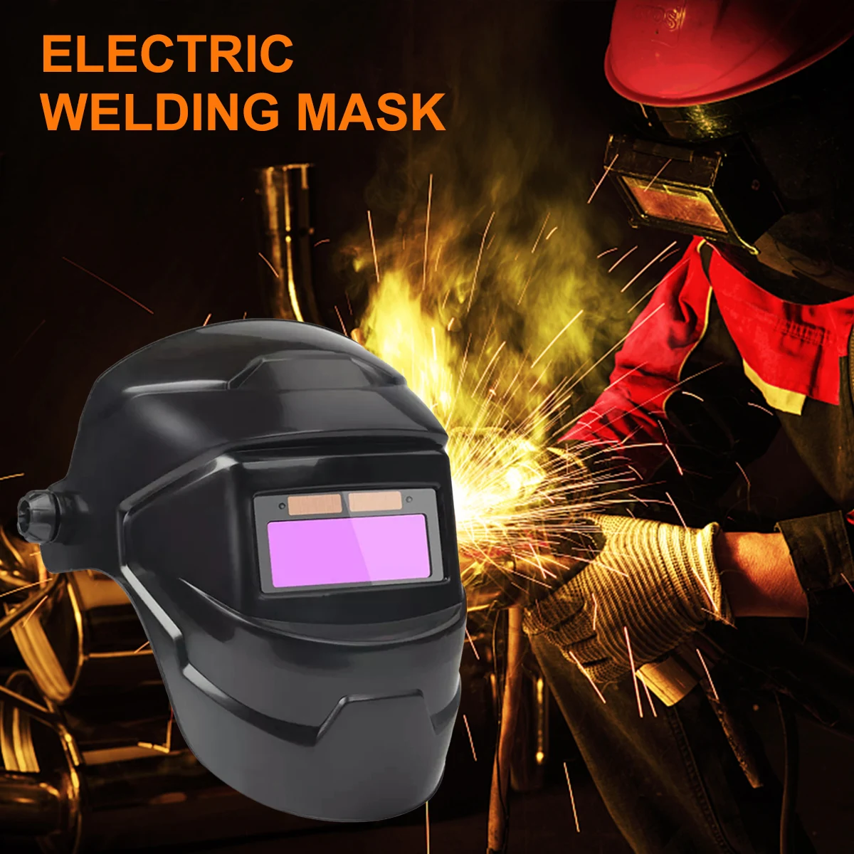 Welding Helmet Welder Mask Chameleon Large View True Color Solar Power Auto Darkening Welding Safety Cap For Arc Weld Grind Cut