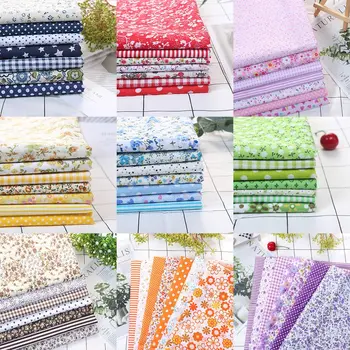 

7pcs/ set 25*25 cm tissu Cotton Fabric Printed Cloth Sewing Quilting Fabrics for DIY masque antivirus tissus lavable tissu coton
