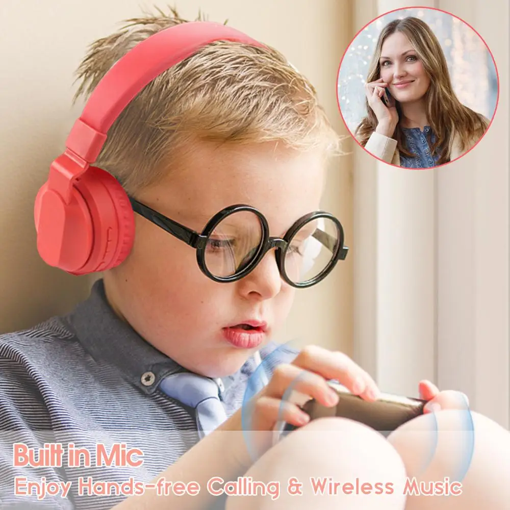 Bluetooth 5 0 Headphone Over Ear Kids Headphones Foldable Wired Wireless Stereo Headset with Mic Support TF Card FM Model