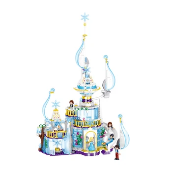 

617 pcs Snow City Series Innis Ice Sail Castle Girls Friends Princess Snow Queen Ice Castle Building Blocks Toy For Children