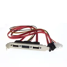 2 porty SATA do eSATA + IDE 4 Pin złącze zasilania PCI komputer stancjonarny uchwyt gniazdo kabel 30cm 2ft zewnętrzny zestaw 3 w 1