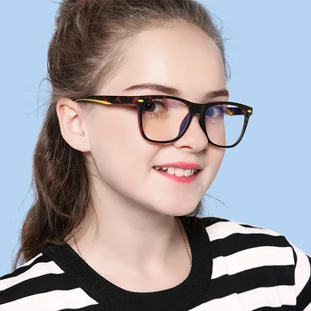

New TR90 Children's Anti-blue Light Glasses for Boys and Girls Two-color Flat Goggles Full Frame Anti-radiation Computer Eyewear