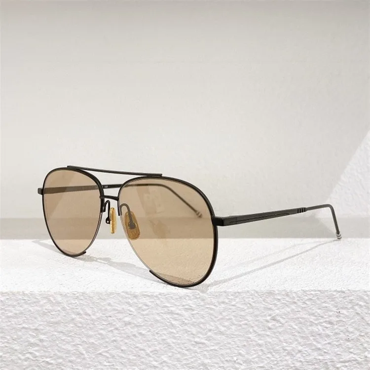New THOM Brand Fashion Sunglasses Vintage Oval Double-beam Pilot Frog-shaped Men's Women's UV Protection Glasses Driving Gafas