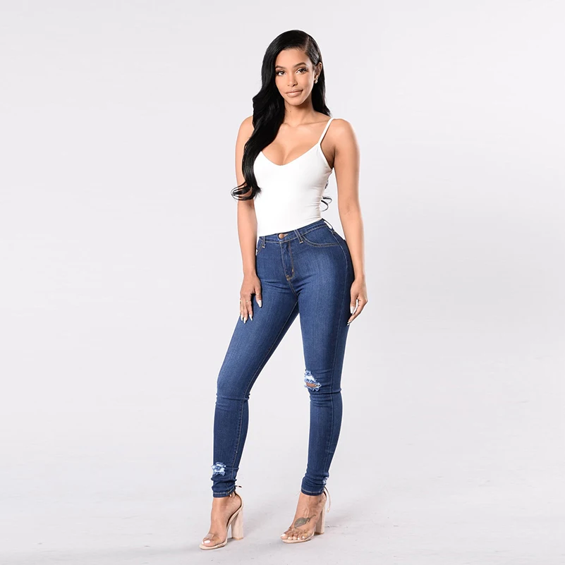 Хлопковые рваные джинсы в стиле бойфренда лето осень 2019 облегающие женские
