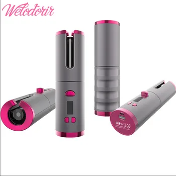

Cordless Automatic Hair Curler USB Rechargeable Auto Rotating Curling LED Display Temperature For Curls Or Waves Hair Styling