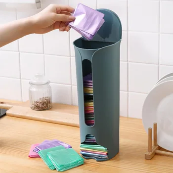 

Trash Bag Storage Box Artifact Kitchen Plastic Sack Collector, Wall-mounted Removable Convenient Case