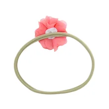 Популярная шифоновая эластичная лента для волос в европейском и американском стиле с вышитыми цветами из нейлона Детские аксессуары для волос лента для волос 864