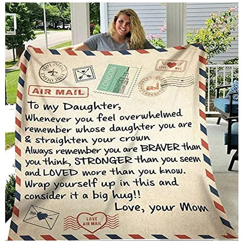 New Flannel Blanket Letter 3D Printed Envelope Love Warm Quilts Air Mail Print To Daughter Son Wife Wrap Family Gi | Мать и ребенок